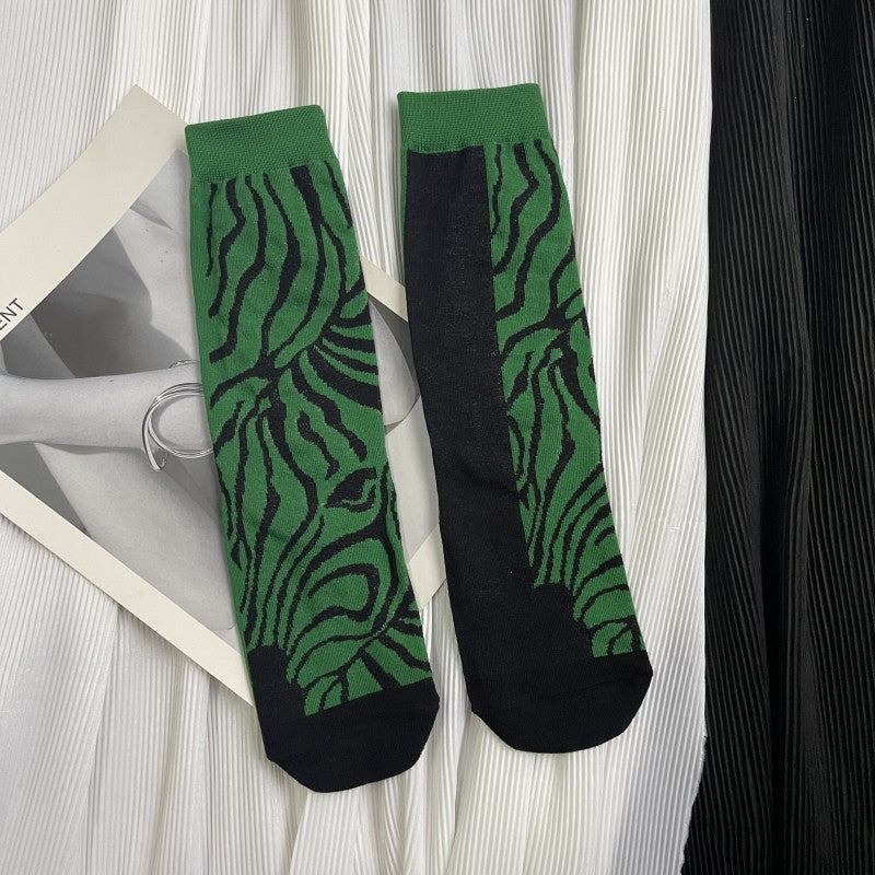 Irregular Graphic Tube Socks Retro Personality Female