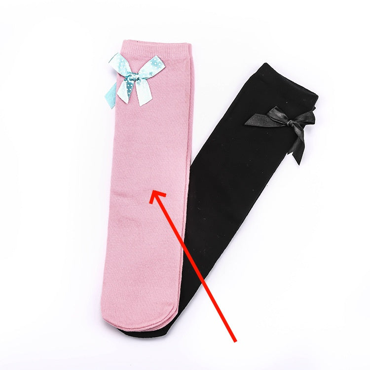 Girls' Pure Cotton Mid Tube Bow Princess Socks