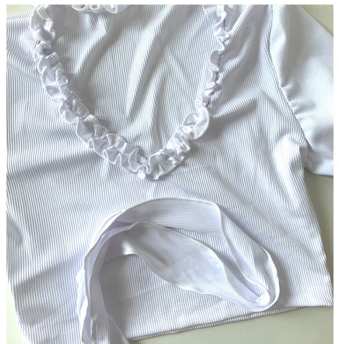 Summer New Korean Sweet Girl Ruffle Bandage
