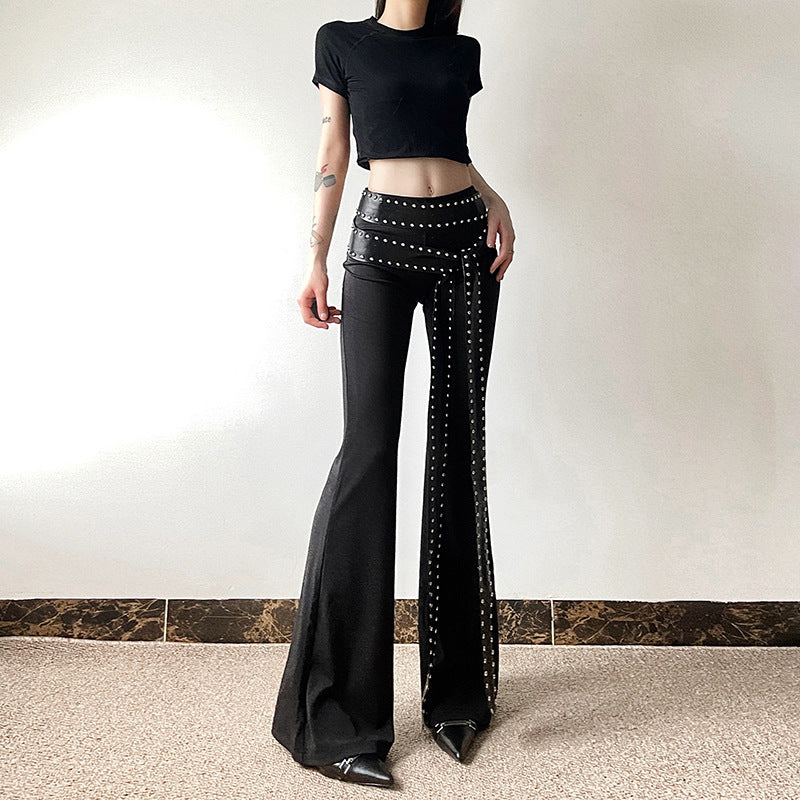 Women's Fashion Personality Rivets Casual Pants