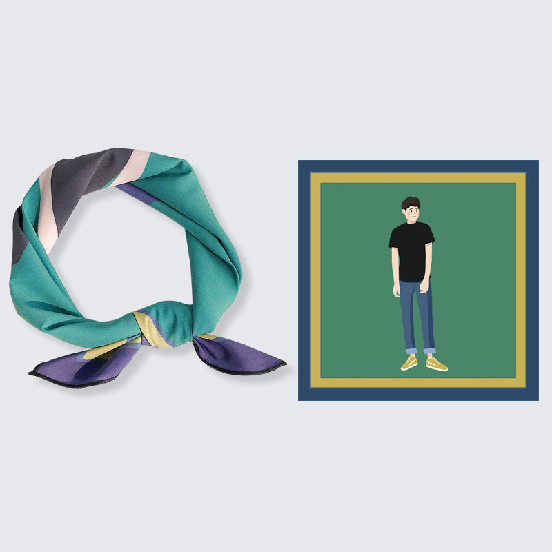 Decorative Spring And Autumn Chiffon Print Small Scarf