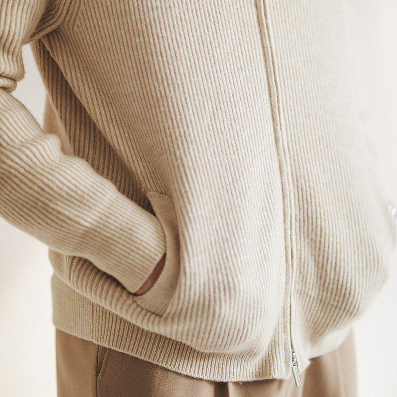 Afslappet varm sweater lynlås cardigan til mænd i retrostil