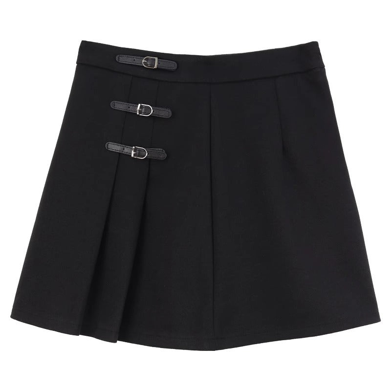 Women's High-waisted Body-hugging Pleated Skirt