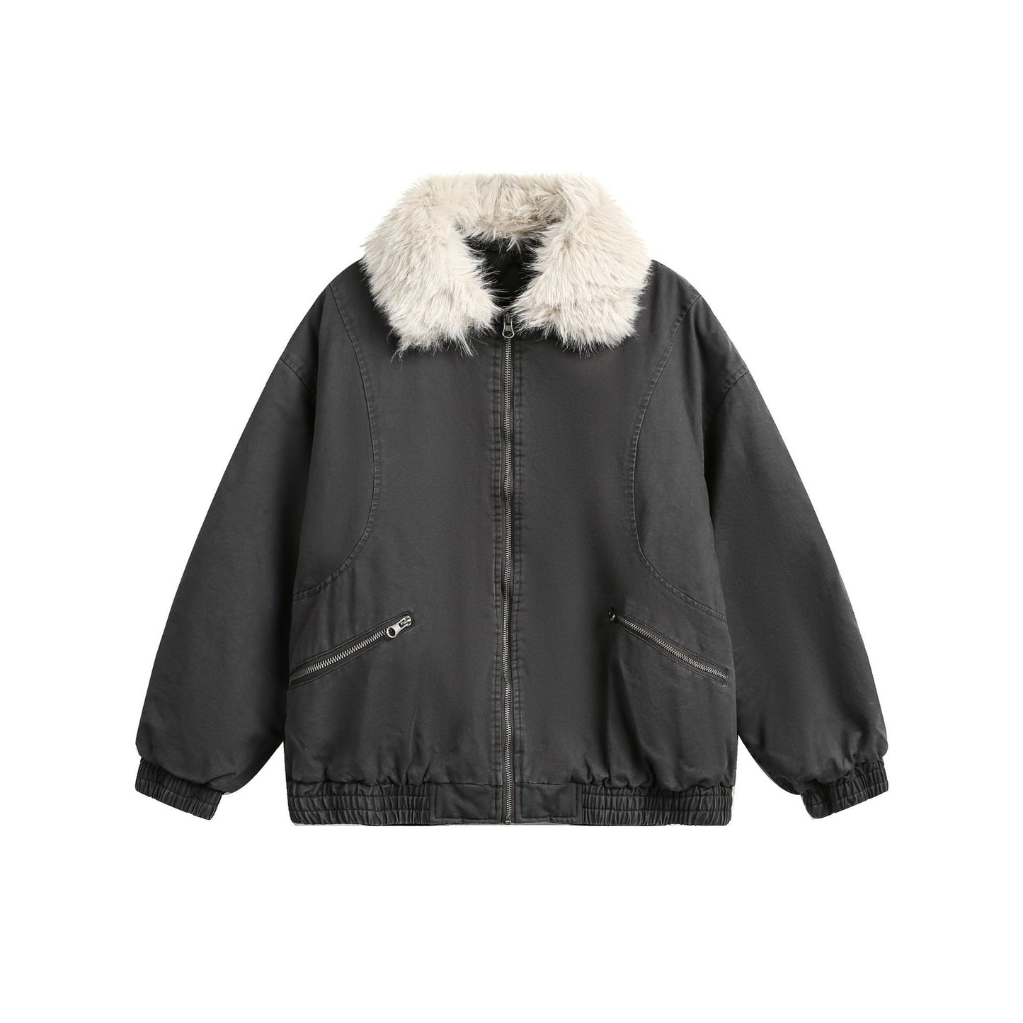 New Winter Cotton Dress Coat Detachable Fur Collar