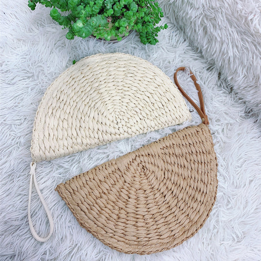 Women's Summer Straw Woven Paper Embryo Holding Straw Bag