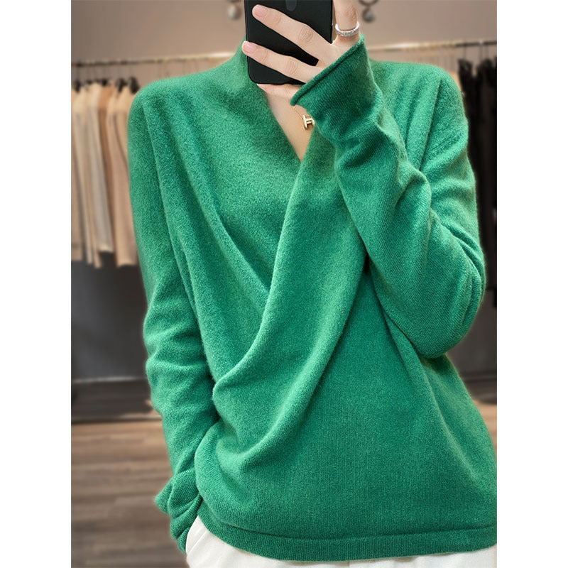Pure Wool V-neck Women's Sweater