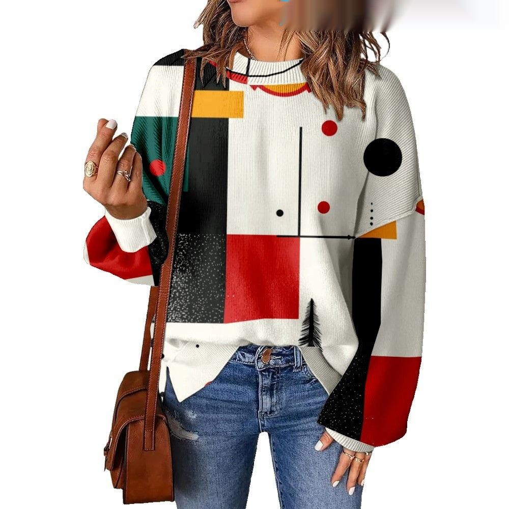 Digitalprint Mønsterskygge Modetrend Rundhalset Sweater 3D