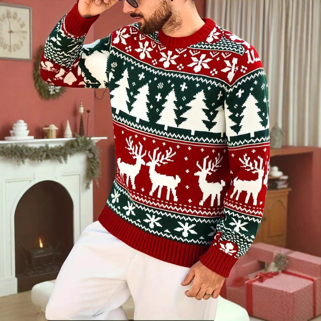 Mens Casual Crew-Neck Long-Sleeve Sweatshirt With A Printed Design