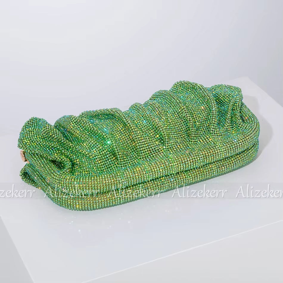 Luxury Rhinestone Evening Clutch Bags for Women - Crystal Folded Purses and Handbags for Weddings and Parties, High Quality Designer Accessories