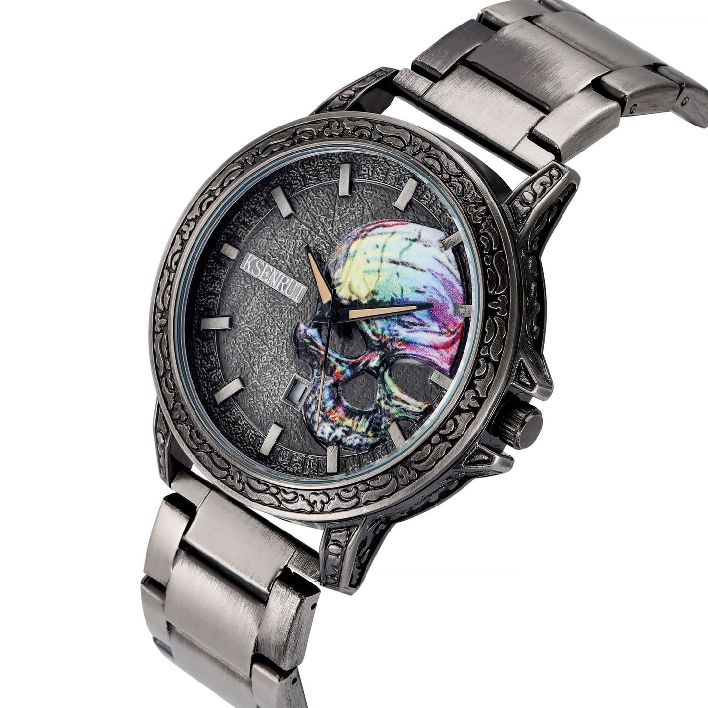 Men Fashion Vintage Stainless Steel Bronze Watch