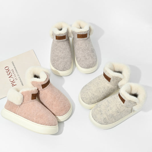 Men And Women Indoor Keep Warm Outerwear Bag Heel Plus Velvet Snow Boots