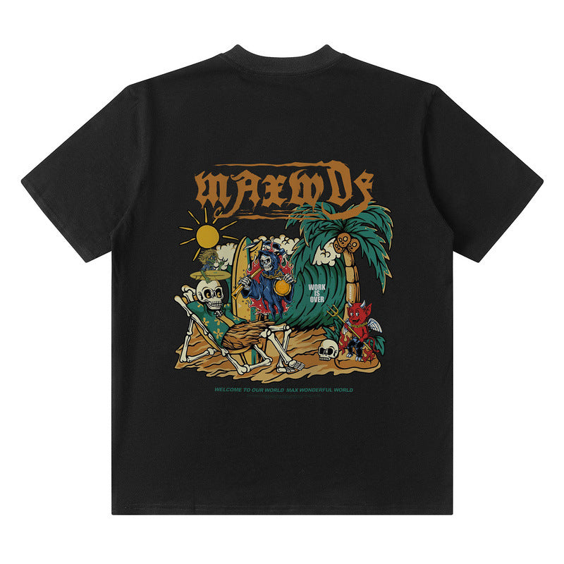 Hip Hop Distressed Summer Loose Crewneck Top