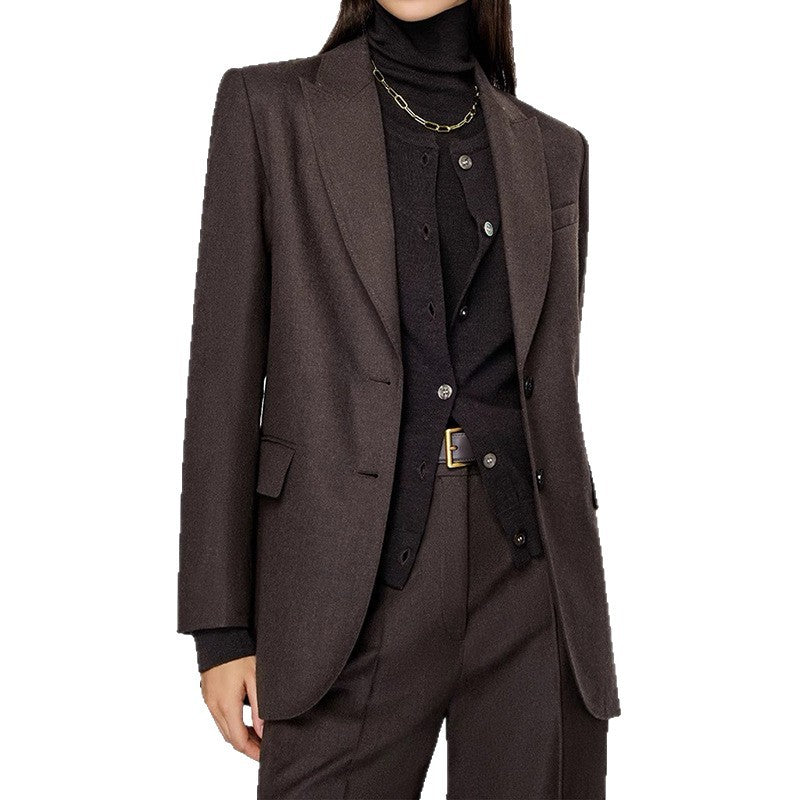 New Pure Color Velvet Worsted Wool Suit