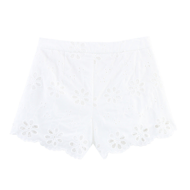 Sommermode Lavtaljede Broderede Kvindeshorts