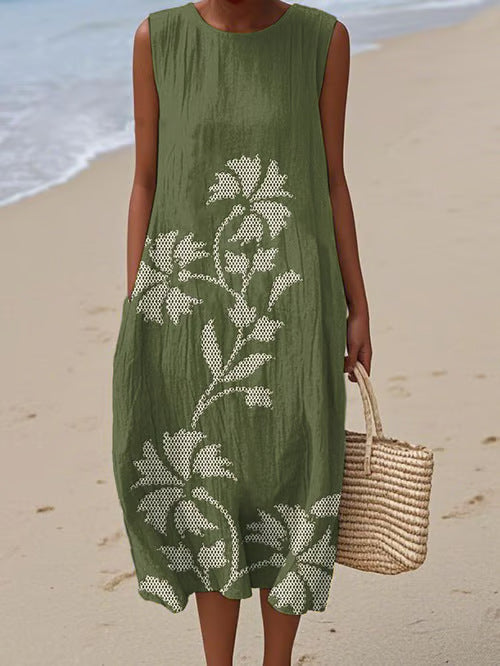 Sleeveless Casual Printed Elegant Dress