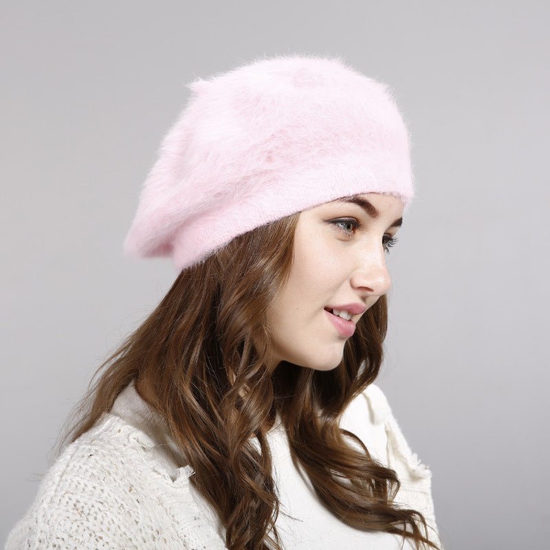 Women's Solid Color Wool Bud Sweater Painter Hat
