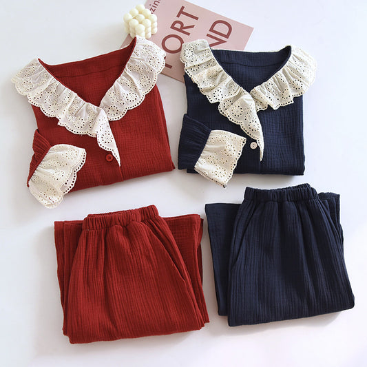 Womens French Romantic Minimalist Home Pajama Set