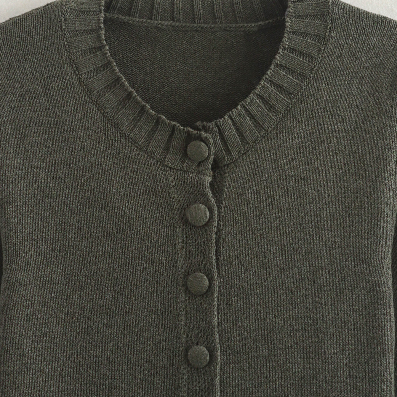 Women's Round Neck Long Sleeve Cardigan Loose Knitted Coat