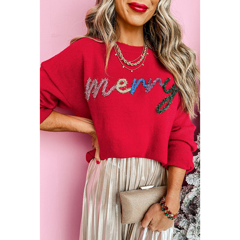 Casual All-matching Pullover Crew Neck Sweater Women