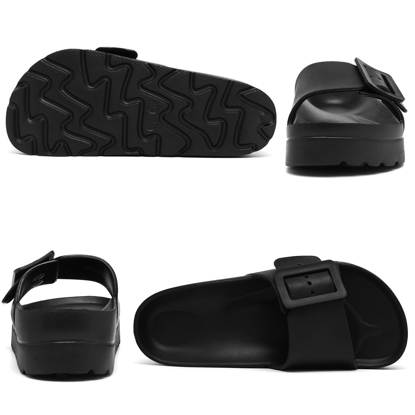 Adjustable Buckle Simple Fashion Comfortable Lightweight Cushion Slippers