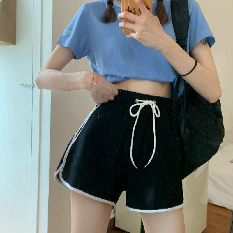 Korean Style High Waist Sports Three-point Shorts Women Loose