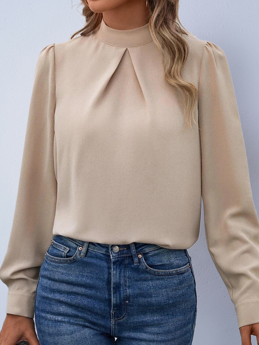 Women's Satin Fashion Long-Sleeve Blouse