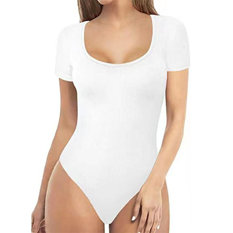 Women's Low Round Neck Bottoming Casual Jumpsuit