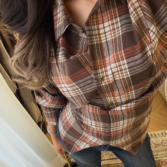 Casual Versatile Long-sleeve Shirt With A Turn-down Collar