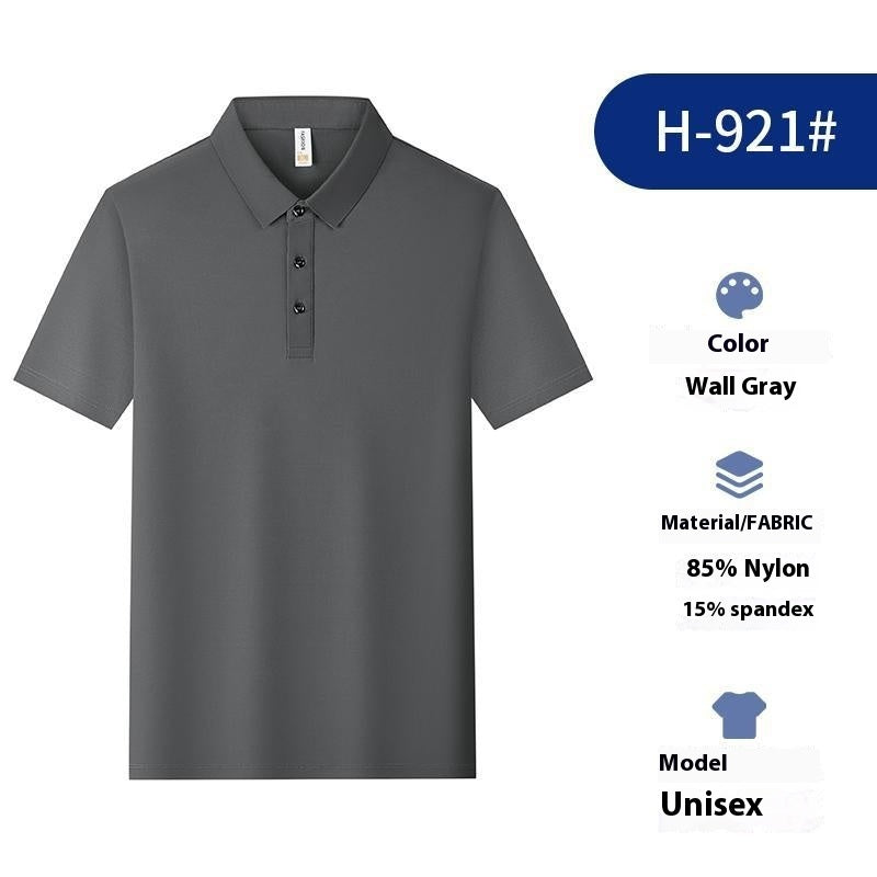Solid Color Polo Shirt Ice Silk Lapel Short Sleeve Set