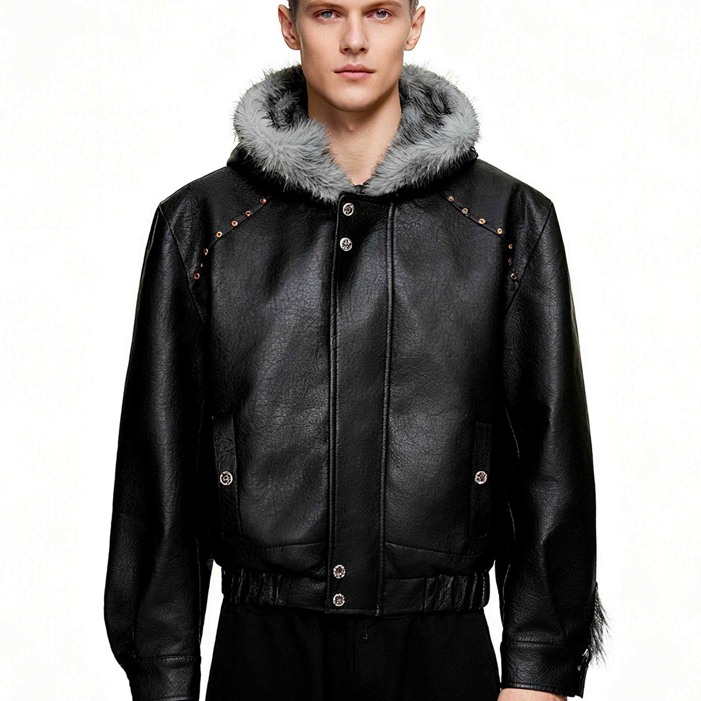 Men's Winter Padded Cotton Coat With Fleece Lining And Warm Fur Collar