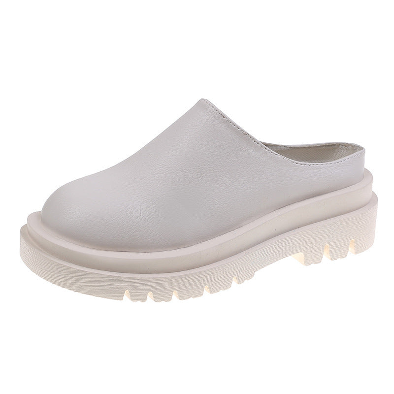 Womens Chunky-soled Closed-toe Mules For Casual Wear