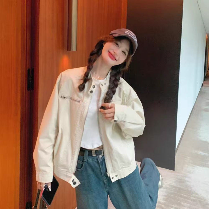 American-style Vintage Workwear Tactical Jacket For Women