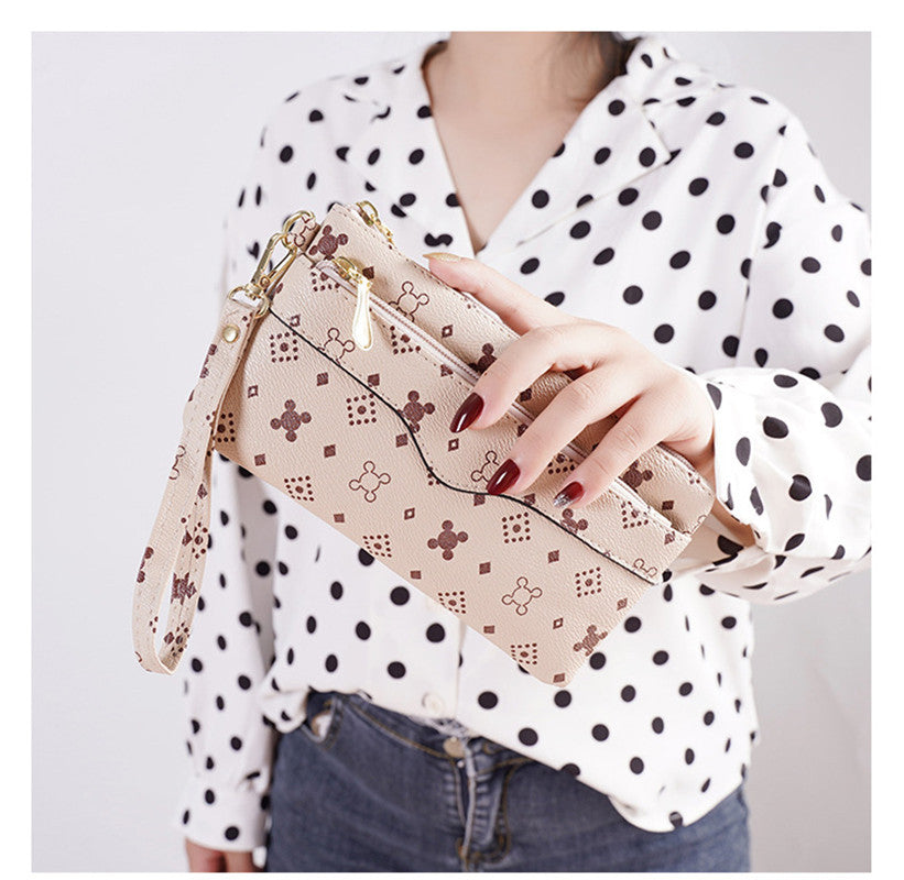 Fashion Printed Female Bag Clutch Bag Leather Mobile Phone Bag Women