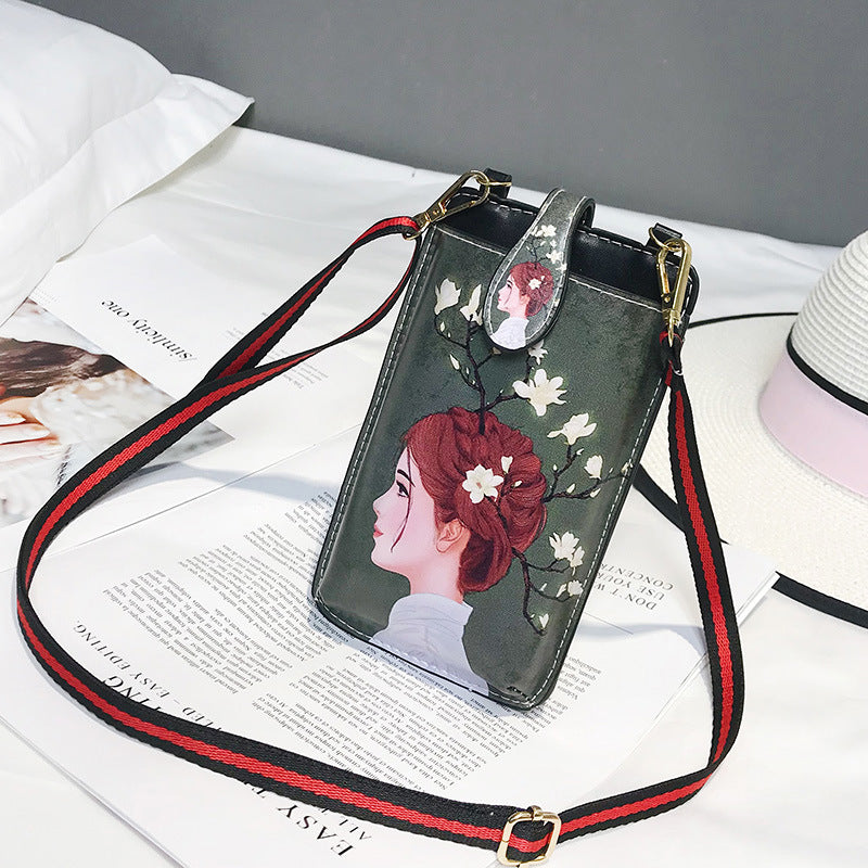 Printed Cartoon Mobile Phone Bag Women's Messenger