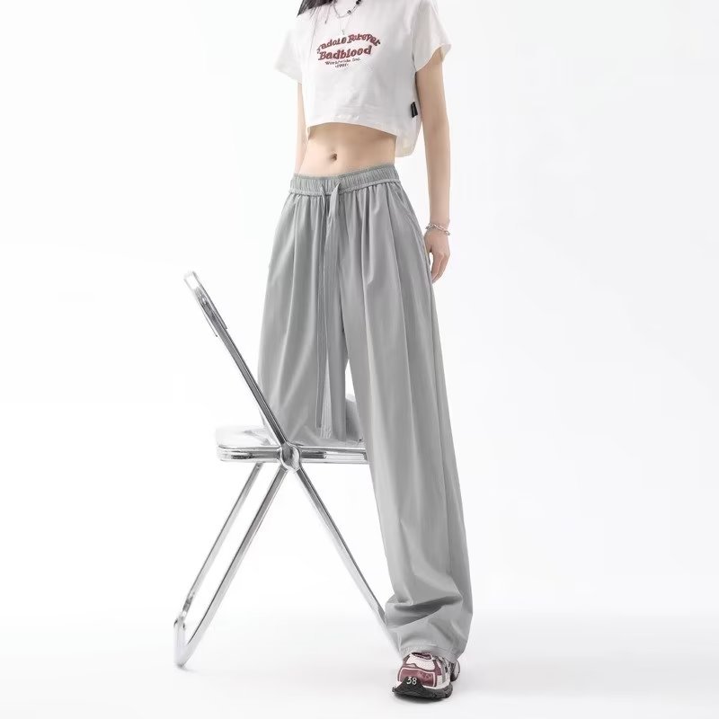 Quick-drying Ice Silk Wide-leg Retro Sports Casual Pants