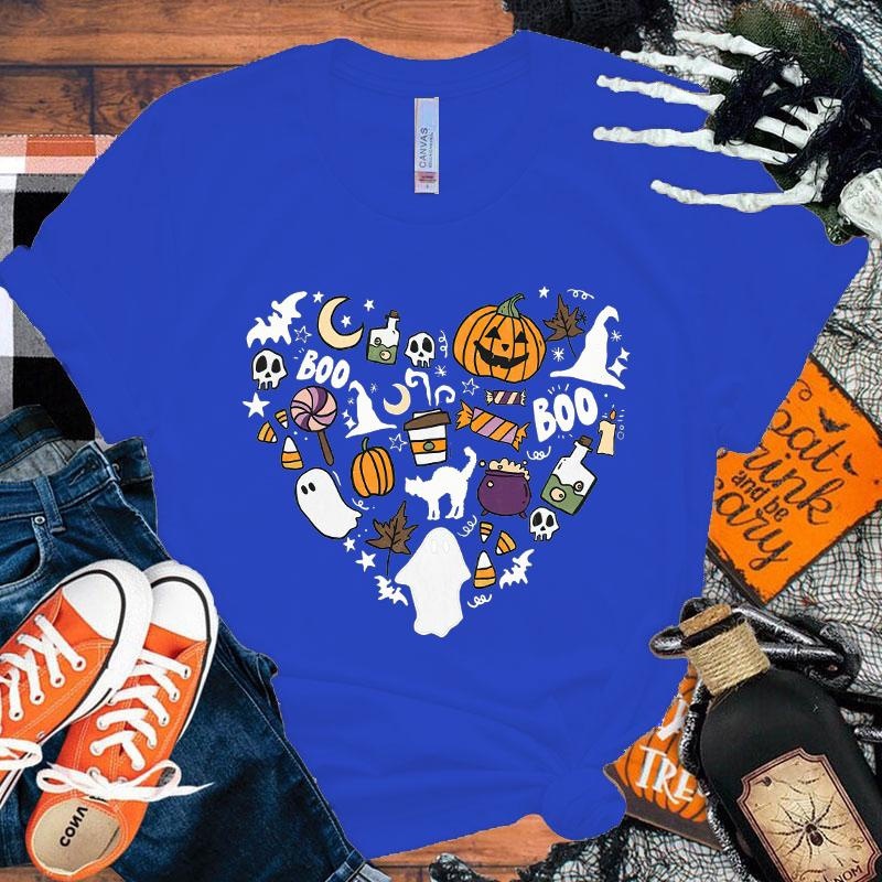 Halloween Boo Græskar Kærlighed T-shirt Mænd Kvinder