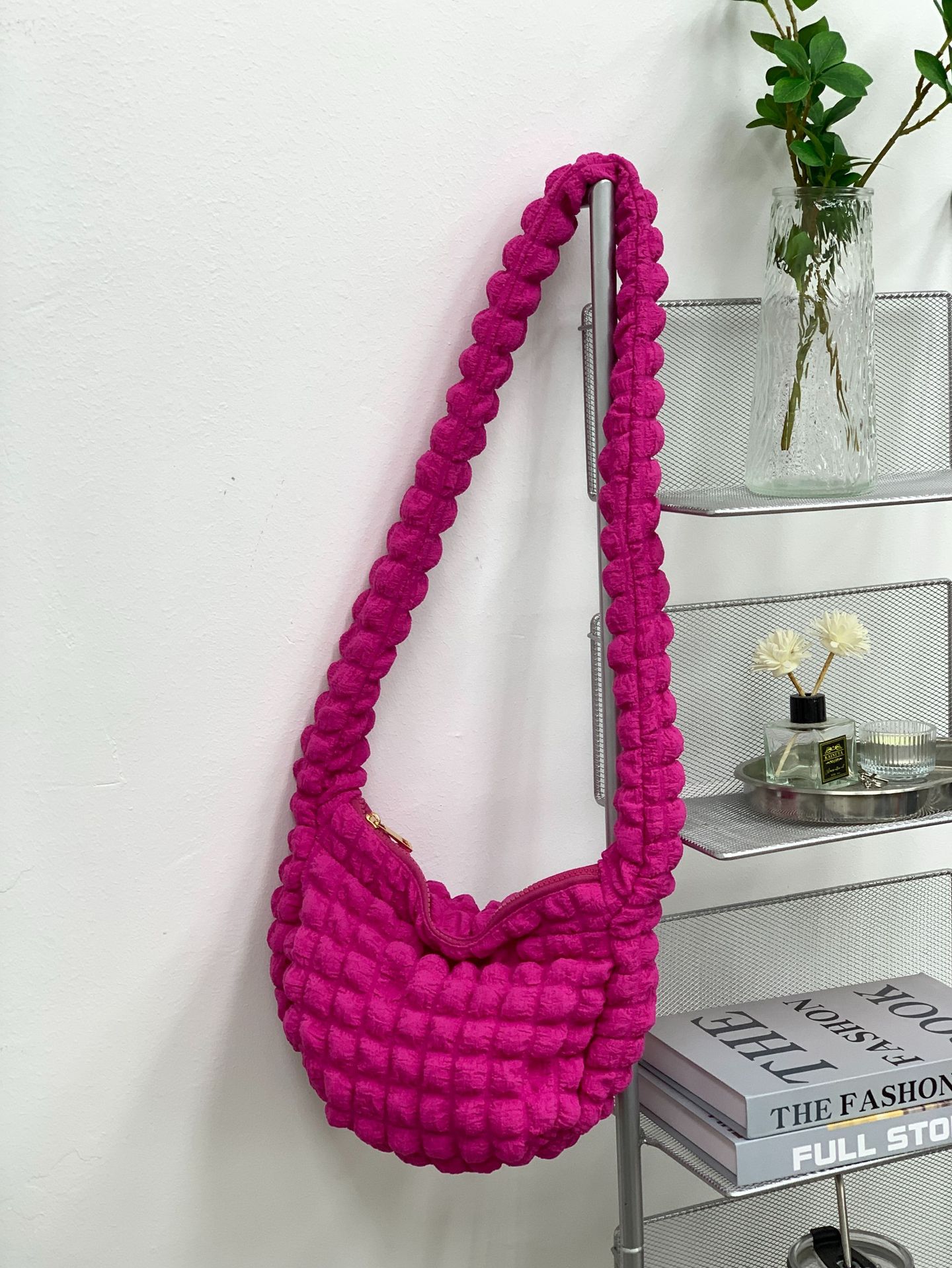 Kvinders Fashion Casual Rhombus Plisseret Skuldertaske