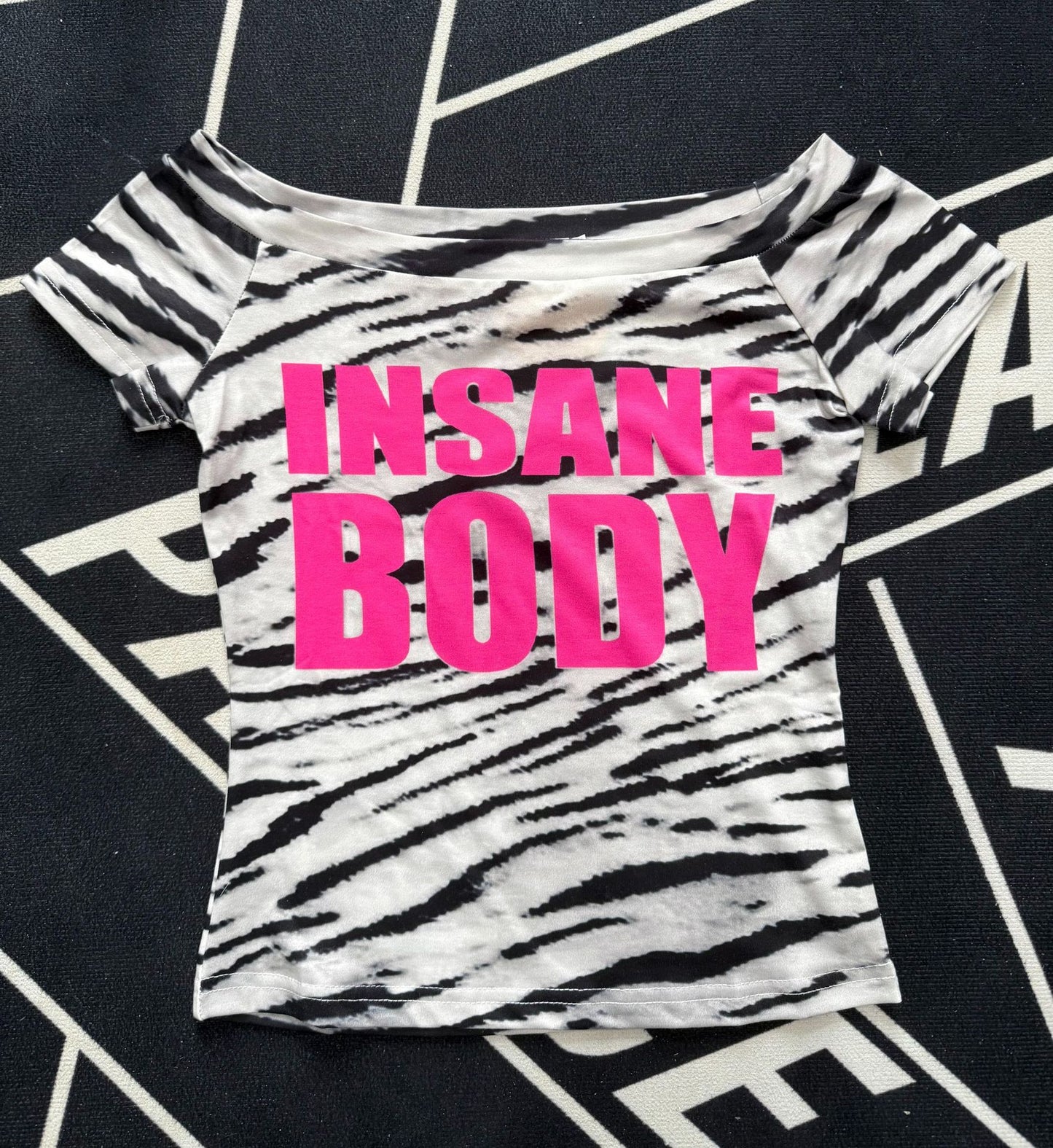 Leopard-print Eye Design Sexy Vintage Short-sleeve Top