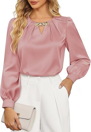 New SpringSummer Womens Satin Blouse Elegant And Sophisticated