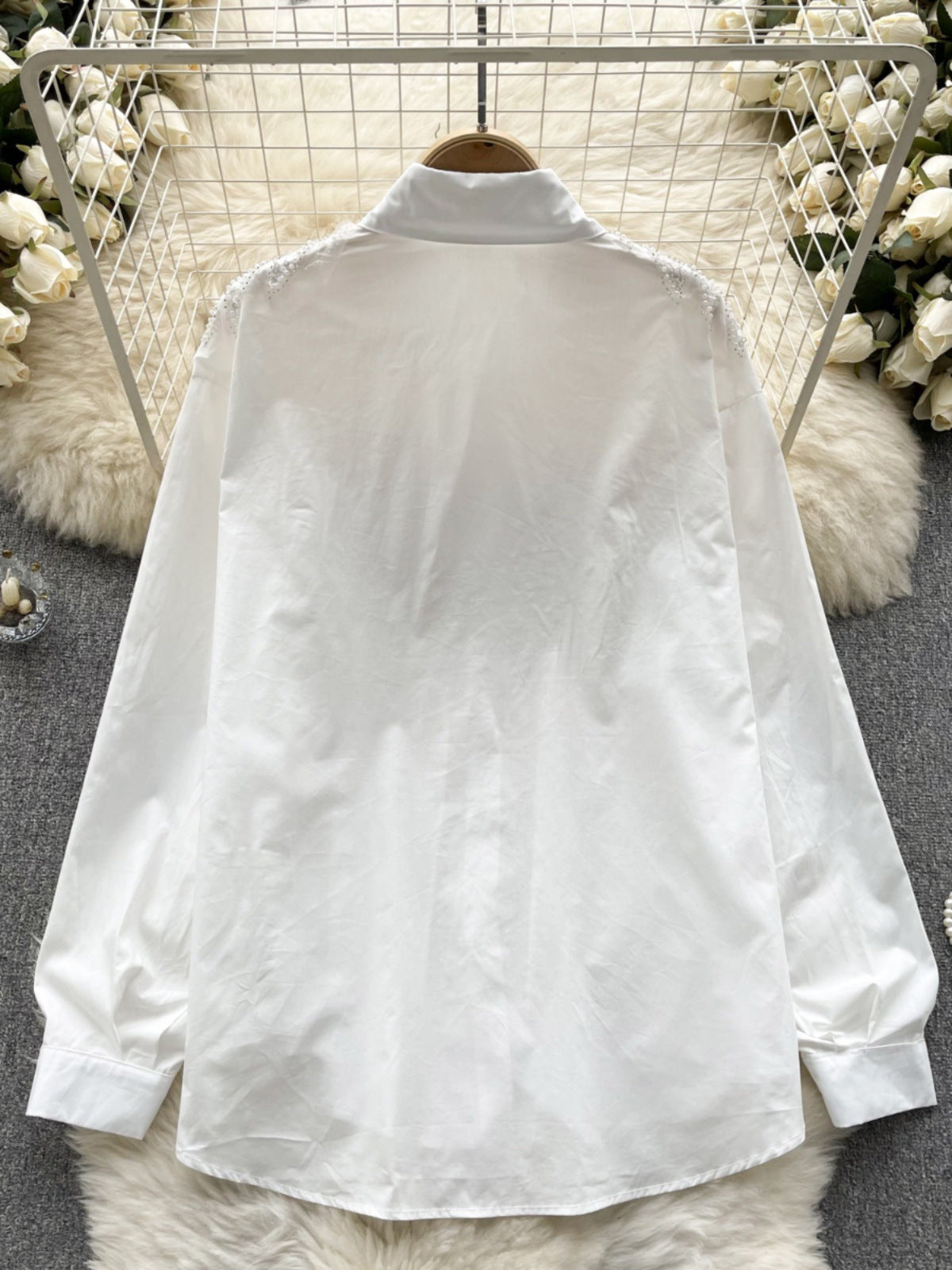 Shirt Women's Design Sense Heavy Industry Beads Sequins