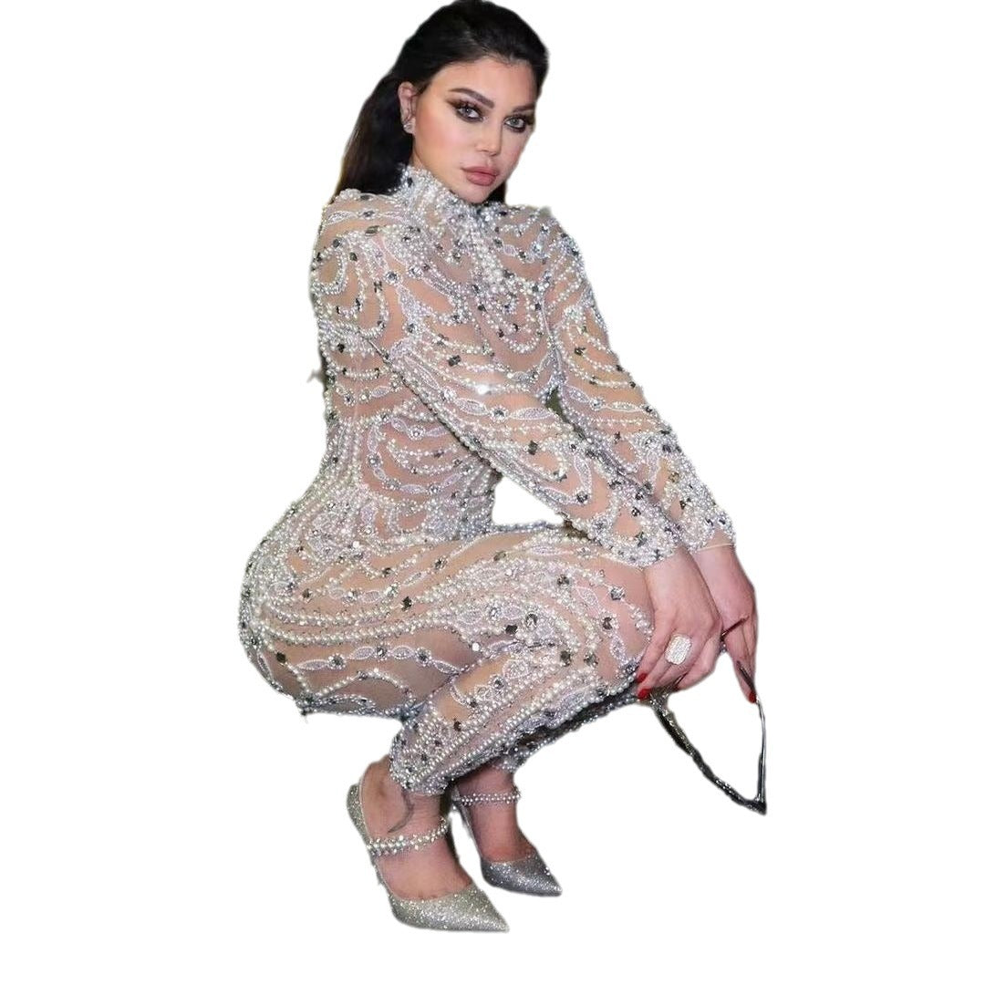 Slimming See-through Sequined Sexy Siamese Trousers