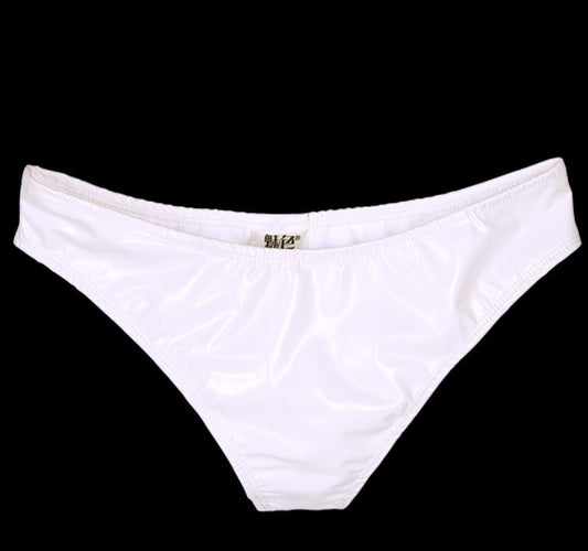 Right Patent Leather Shorts With Narrow Crotch