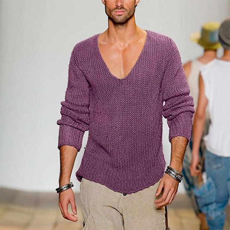 Mens Stylish Casual Knitted Pullover Sweater