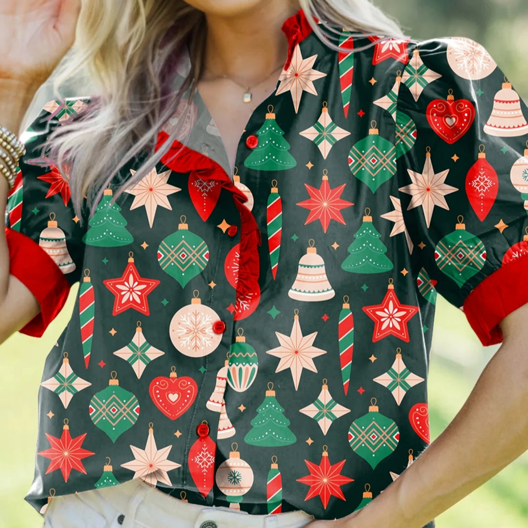 Women's Casual Versatile V-Neck Button Shirt