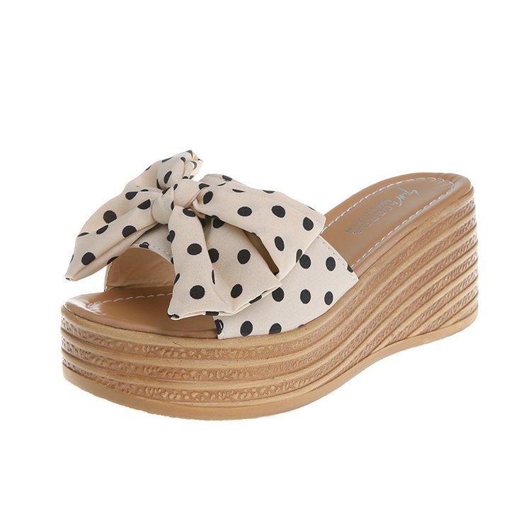Fashion Word Out Wedge  Toe High Heel Slippers