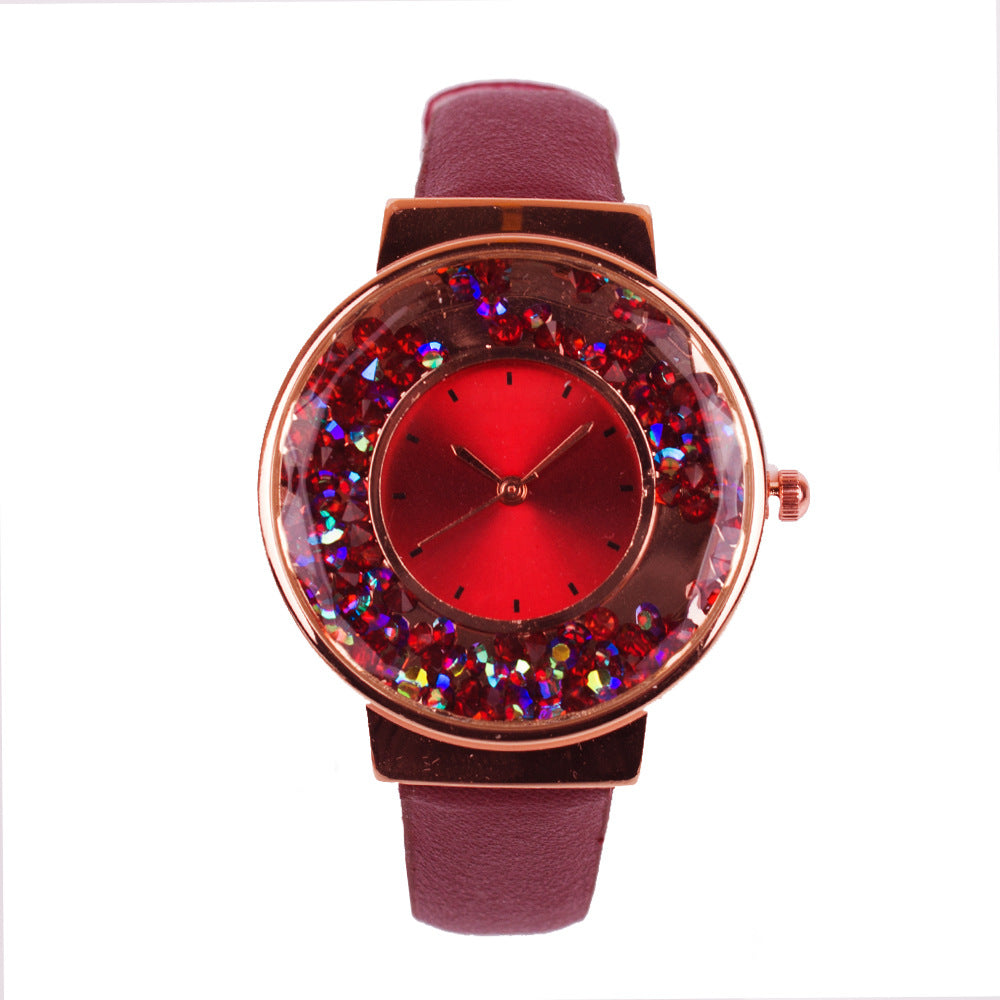 Hand Quicksand Diamond Chain Ladies Watch Set