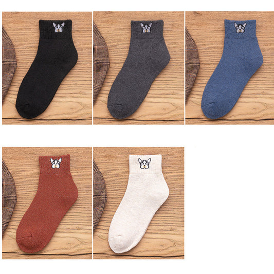 Cartoon Embroidered  In Tube Socks