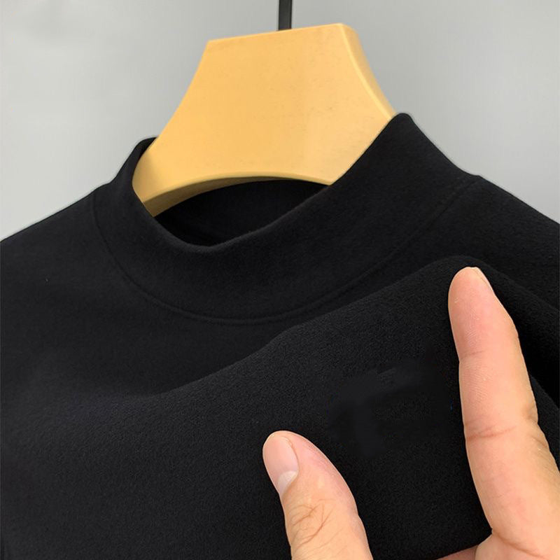 Double-sided Dralon Bottoming Men's Half-high Collar Long-sleeved T-shirt