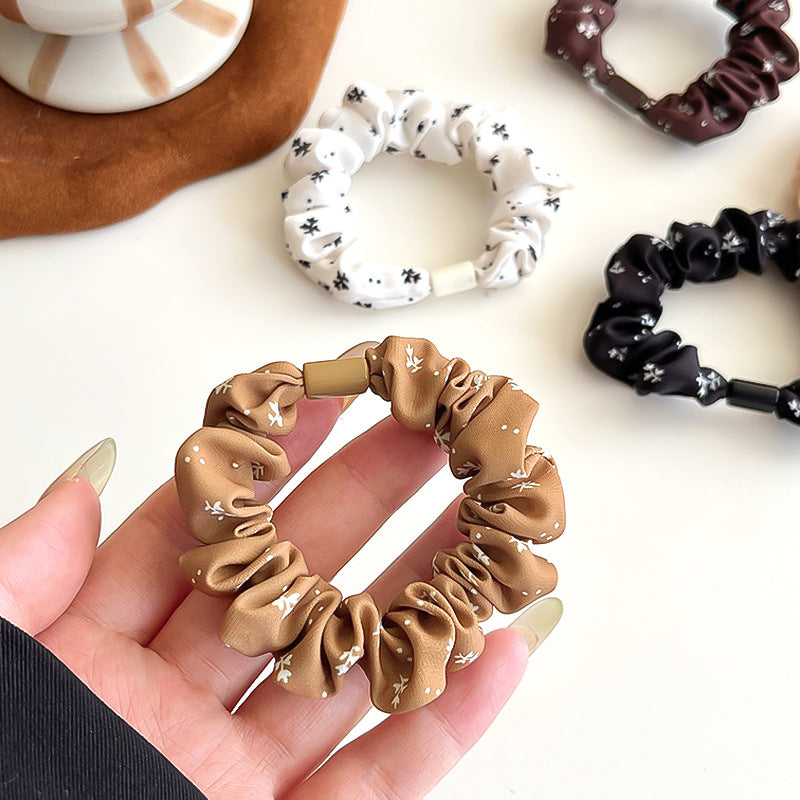 French Floral Small Intestine Hair Band Simple High Elastic Rubber Band