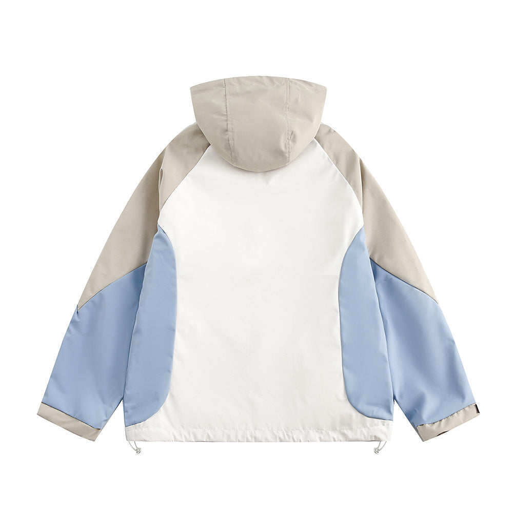 Brand Men's Clothing Color Contrast Patchwork Jacket Coat